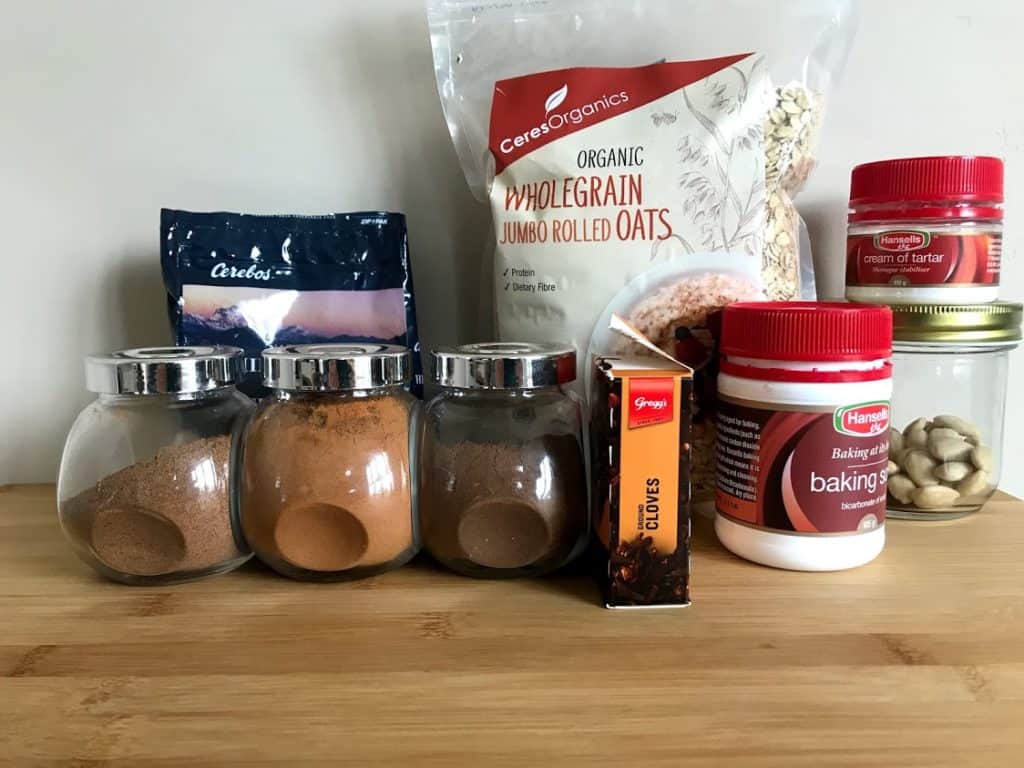 dry ingredients for carrot spice muffins